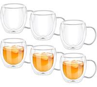Juego de 6 tazas de doble pared, capacidad de 500 ml, transparentes, marca Wilmax