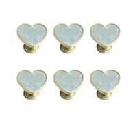 Juego de 6 tiradores de aleación de zinc para cajones, accesorios decorativos para cómodas, mesitas de noche, pomos de armario con forma de corazón, juego de tiradores de cajón, accesorios de tocador
