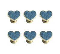 Juego de 6 tiradores de aleación de zinc para cajones, accesorios decorativos para cómodas, mesitas de noche, pomos de armario con forma de corazón, juego de tiradores de cajón, accesorios de tocador