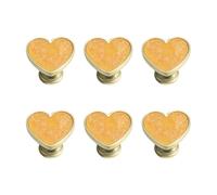 Juego de 6 tiradores de aleación de zinc para cajones, accesorios decorativos para cómodas, mesitas de noche, pomos de armario con forma de corazón, juego de tiradores de cajón, accesorios de tocador