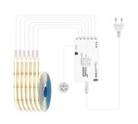 Juego de 6 tiras LED COB de 1 m, iluminación LED para vitrinas, iluminación de armarios, paneles acústicos, iluminación con escaneo manual inteligente, interruptor táctil para armarios de vino