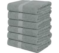 Juego de 6 toallas de baño Unyqoos®, 60 x 120 cm, 100% algodón hilado en anillo: suaves y absorbentes, con ojales para colgar