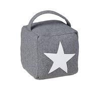 Relaxdays 6 topes para puerta con estrella y asa blanco,gris