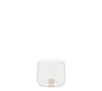 Juego de 6 vasos Bilia Tumbler Junior para licores y amargos en vidrio de borosilicato blanco con esfera decorativa, diseño refinado y elegante. - ZAFFERANO