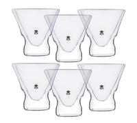Juego de 6 Vasos de Coctel de Doble Pared 230ml en Vidrio Borosilicato Alta Resistencia MasterPRO