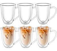 Juego de 6 vasos de doble pared, capacidad de 400 ml, transparentes, marca Wilmax