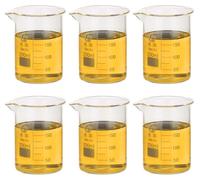 Juego de 6 vasos medidores de 200 ml, fabricados en vidrio de borosilicato, para laboratorio o cocina