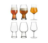Juego de 6 Vasos para Cerveza Artesanal Birrateque - Diseño Especializado por Luigi Bormioli para IPA, Weissbier y Degustación, Fabricado en Italia con Cristal Sin Plomo
