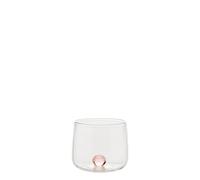 Juego de 6 vasos para licor Bilia Tumbler Junior en vidrio de borosilicato rosa, diseño artesanal con esfera decorativa, ideal para catas. - ZAFFERANO