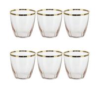 Juego de 6 vasos Shine ML365 Rose con borde dorado