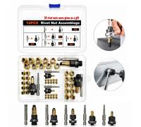 Juego de 60 Herramientas para Tuercas Remachables M3 M4 M5 M6 M8, Kit de Tuercas Remachables de Acero al Carbono, Juego de Tuercas Remachables Roscadas, Herramienta Manual para Remachar 60pcs