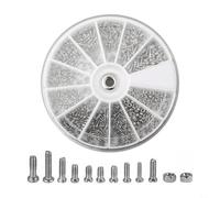 Juego de 600 tornillos y tuercas M1-M1.6 de acero inoxidable con hexágono interior para relojes, gafas, reparación electrónica, caja de piezas pequeñas