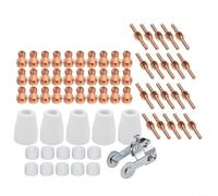 Juego de 66 accesorios de corte por plasma para PT-31 LG40 Cut40/50, 30 boquillas, 20 electrodos, 10 anillos giratorios y 5 puntas, consumibles de cobre