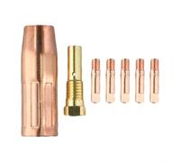 Juego de 7 boquillas de latón sin gas para antorcha de soldadura MIG, puntas de soldadura Flux-Core 0.6/0.8/0.9/1.0/1.2 mm, para Century FC90 80GL Easy Weld 306 Ti Easy Flux 125 (0,6 mm)