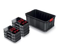 Kistenberg Juego de 7 cajas organizadoras para piezas pequeñas + caja de herrami