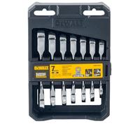 Juego de 7 llaves combinadas con trinquete Dewalt.