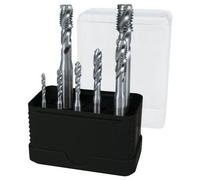 Juego de 7 machos máquina m din 371/376 tipo c 35º hss rectificados en estuche de plástico