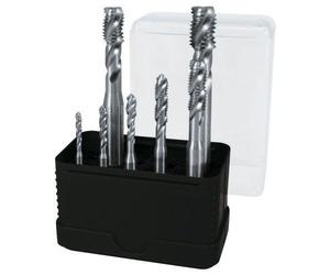 Juego de 7 machos máquina m din 371/376 tipo c 35º hss rectificados en estuche de plástico