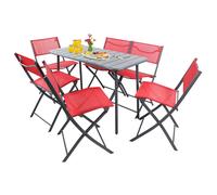 juego de 7 piezas juego de bistro mesa de comedor juego de jardín juego de balcón silla mesa plegable jardín camping Sumila juego de 7 piezas juego de bistro mesa de comedor juego de jardín juego de b