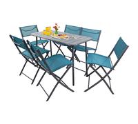 juego de 7 piezas juego de bistro mesa de comedor juego de jardín juego de balcón silla mesa plegable jardín camping Sumila juego de 7 piezas juego de bistro mesa de comedor juego de jardín juego de b