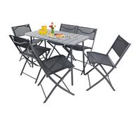juego de 7 piezas juego de bistro mesa de comedor juego de jardín juego de balcón silla mesa plegable jardín camping Sumila juego de 7 piezas juego de bistro mesa de comedor juego de jardín juego de b