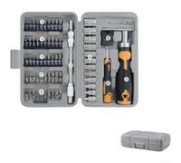 Juego de 78 llaves de vaso de destornillador magnéticas con mango de trinquete para reparación del hogar, tareas de bricolaje, acero al cromo vanadio, eje flexible, caja de almacenamiento gris, 20,3