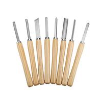 Juego de 8 Cinceles para Torno de Madera, Herramientas de Torneado para Madera Gubia, Cincel de Bisel, Separación, para Carpintería