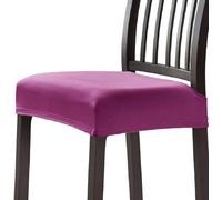 Juego de 8 fundas de asiento de terciopelo para sillas de comedor, suaves, lavables, extraíbles para cocina, boda, fiesta (morado, juego de 4)