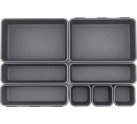 Juego de 8 organizadores para cajones Unyqoos® – insertos de plástico entrelazables, color ; 2 unidades de 23,5 x 16 x 4,5 cm | 3 unidades de 23,5 x 7,5 x 4,5 cm | 3 unidades de 7,5 x 4,5 cm – ideales