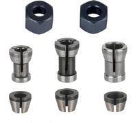 Juego de 8 pinzas de sujeción de acero al carbono, accesorios para Einhell Katsu Makita Bosch Dewalt, 6 adaptadores de abrazadera (6 mm, 6,35 mm, 8 mm) + 2 tuercas para máquina de grabado