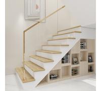 Juego de 8 protectores para escalones "Bunschoten" con cantoneras de PVC, con aspecto de roble, de 120 x 32 x 4,6 cm