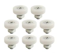 Juego de 8 ruedas para cajones con rodamiento de bolas, M6 x 1, barra roscada de repuesto para rieles metálicos, armarios, cómodas, archivadores, color blanco, 19-29 mm (26 mm)