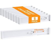 Juego de 8 separadores de cajones ajustables – organizador para la cocina y el armario, color blanco