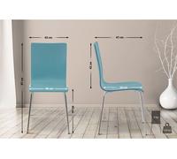 Juego de 8 sillas de espera pepe madera azul claro 47x43x87 cm