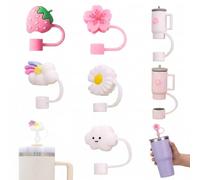 Juego de 8 vasos Stanley Accesorios: Tapa de pajita de silicona a prueba de polvo de 10 mm + caja de almacenamiento - Reutilizable compatible con 30 oz/850 ml y 40oz/1,2 L