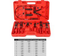 Juego de 9 piezas para abrazaderas de mangueras de automóvil, con pinzas de anillo flexibles, aptas para cables, abrazaderas de juntas, herramienta de mordazas móviles, extractor, junta de aceite, etc