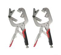 Juego de abrazaderas de soldadura de 10 pulgadas con bloqueo C - Abrazadera frontal de metal ajustable con almohadilla giratoria para carpintería de tuberías - Alicates de soldadura de acero al cromo