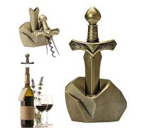 Juego de abridor de vino con diseño de espada, soporte resistente, ideal para vinos añejos. 3 en 1: abridor de cerveza y cierre de corcho, perfecto como regalo de vino con elegante caja de regalo