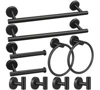 Juego de Accesorios de baño, 10 Piezas de Accesorios de baño de Acero Inoxidable Negro Mate, Juego de Accesorios de baño Que Incluye Barras de Toalla de Mano de 16 Pulgadas, Soportes de Papel