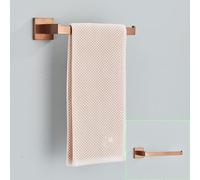 Juego de Accesorios de baño de Oro Rosa, Gancho para Bata de Acero Inoxidable, Barra para Toallas, Soporte para Papel higiénico, Anillo para Toalla, Accesorios de baño, Oro Rosa Cepillado C, 1