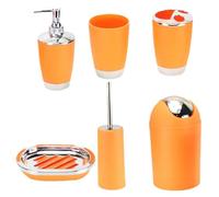 Juego De Accesorios De Baño Juego De Dispensador De Jabón Para Baño De 6 PCS Incluye Dispensador De Jabón Y Plato Soporte Para Cepillo De Dientes Bote De Basura Vaso Cepillo Para Inodoro Juego De Baño