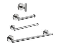 Juego de accesorios de baño modernos de 4 piezas, kit de accesorios de montaje en pared, toallero duradero, soporte de papel higiénico y accesorios elegantes para baños contemporáneos