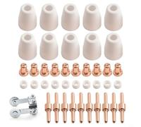 Juego de accesorios de corte de plasma de 41 piezas para quemador PT31 LG40, boquillas de cobre electrodos piezas de desgaste compatibles con máquinas de soldadura CUT-40 CUT-50