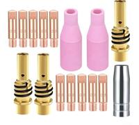 Juego de accesorios de soldadura para quemador MB15 AK15 de cobre, boquillas de gas para soldador MIG MAG, piezas de desgaste de 0,8 mm para soldador de gas protector LUX GYS, boquillas de corriente