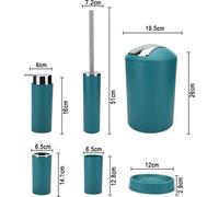 Juego de accesorios para baño de 6 piezas: dispensador de jabón, vaso para cepillos de dientes, recipiente para cosméticos, escobilla de inodoro con soporte, jabonera, cubo de basura, soporte para cep