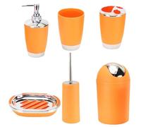 Juego de Accesorios para baño, dispensador de jabón, Incluye Soporte para Platos, Cubo de Basura, Cepillo de baño, 6 uds.