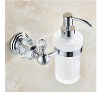 Juego de accesorios para baño: latón y cristal. Incluye barra para toallas y soporte para cepillo de inodoro