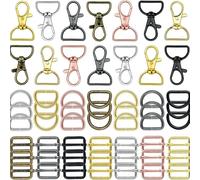 Juego de accesorios para bolsas de 25-56 piezas, hebillas de Metal, cierre de langosta, mosquetón para Collar, llavero DIY para fabricación de correas de cinturón de bolsa 56pcs Set-Mixed
