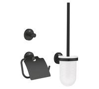 Juego de accesorios para inodoro, 3 en 1, color mate, montaje oculto, se puede fijar con adhesivo o con tornillos