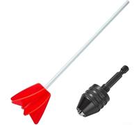Juego de accesorios para taladro mezclador de pintura con 2 agitadores de hélice y portabrocas para mezclar adhesivos de pintura de resina epoxi, vástago hexagonal compatible con taladros de 3/8